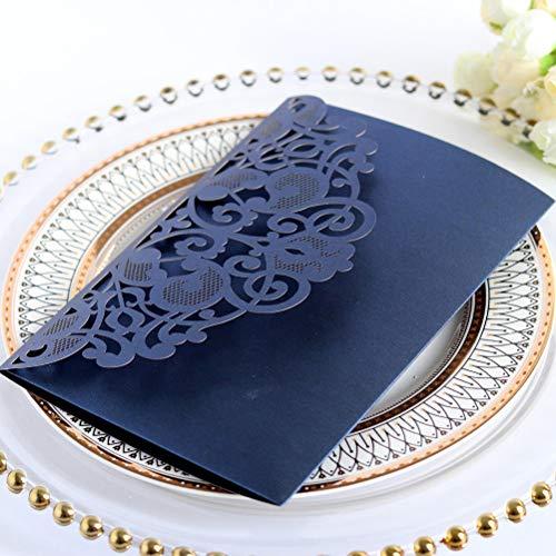 CShopping 50pcs Wedding Invitaions Cards for Bridal Shower Invitations, Dinner Invitations, Laser Cut Invitaion Cards for Birthday Baby Shower Parties, Hollow Favors Invitation Cardstock