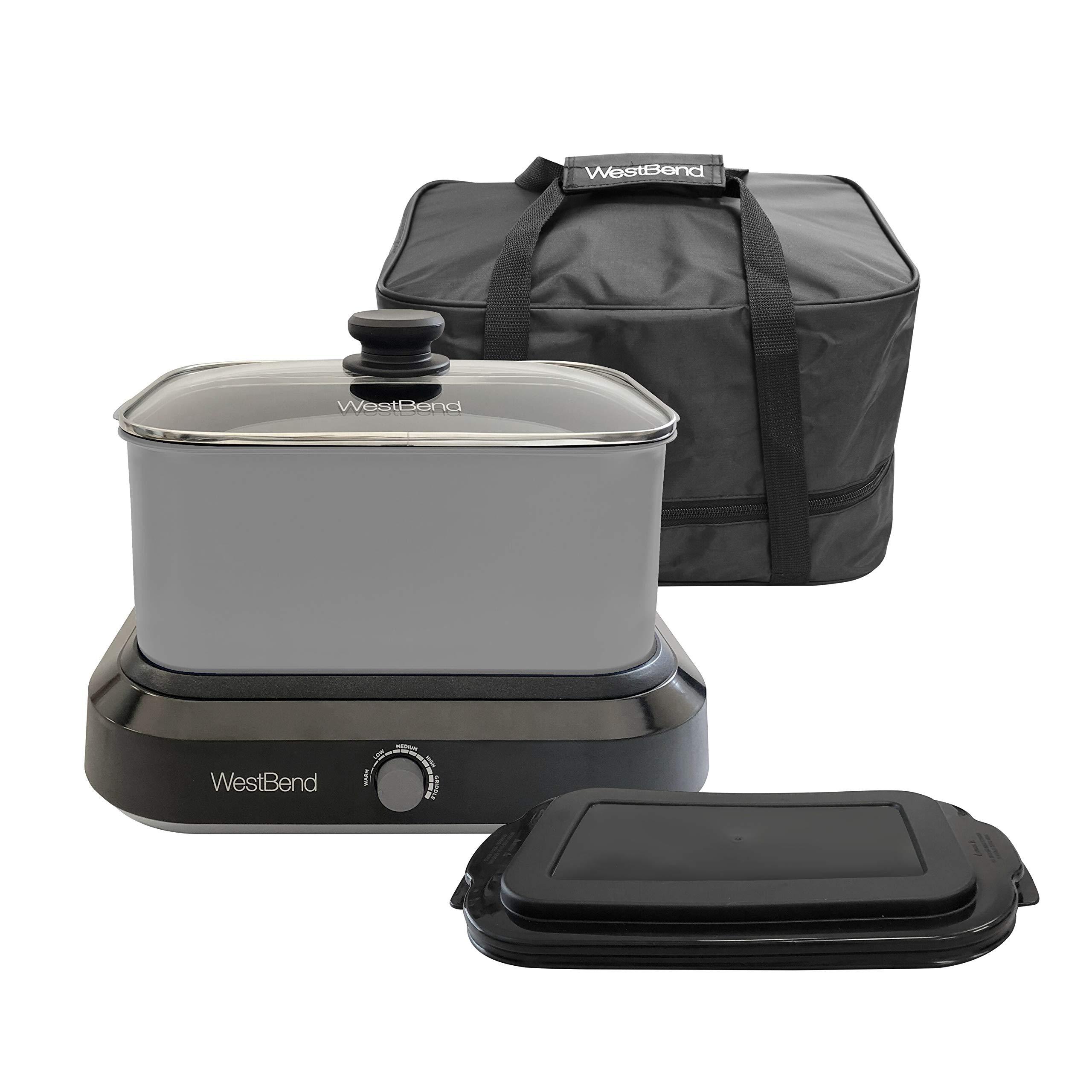 West Bend West Bend 5-Quart and 6-Quart Slow Cookers with Griddle Base