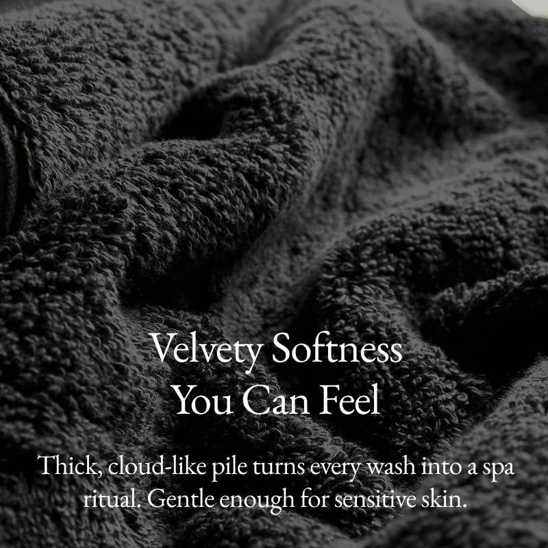 Italic Italic Serene Ultraplush Australian Cotton Towels - Charcoal Standard Set (Set of 6 with Bath Towels)