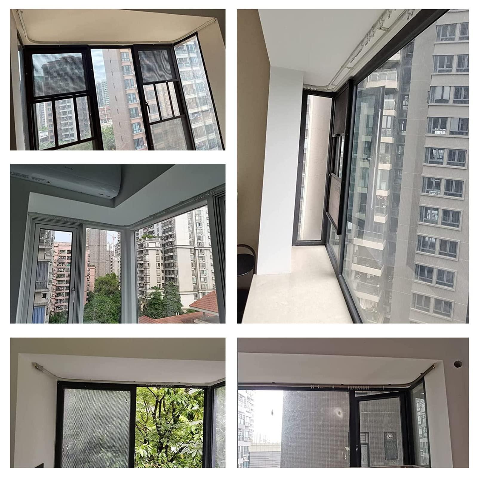 SRNSAEB SRNSAEB Aluminum Ceiling Curtain Track System with Hooks and Accessories, Flexible Bendable Curtain Rail for Oversized Window/Room Divider (Size : 3m/9.8ft)