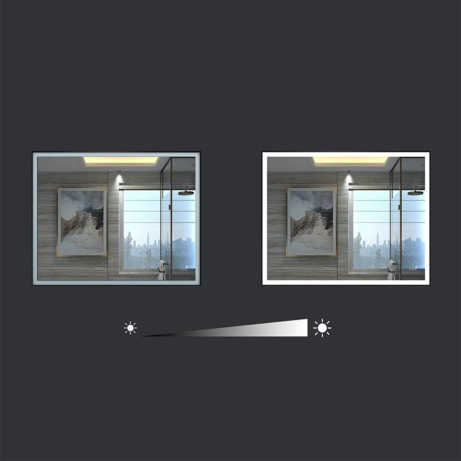 VinAmy Bathroom Mirror LED Bathroom Vanity Mirror,Dimmable LED Bathroom Wall Mounted Makeup Mirror,Anti Fog Wall Mount LED Lighted Bathroom Mirror,Vertical & Horizontal,24x32inch (24x32inch),Bathroom Mirror