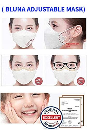 BLUNA FACE FIT BLUNA FACE FIT5 PackPremium 4-Layer Black KF94 Face Mask [Adjustable Ear Loop] + CARE ON5 PackPremium Black KF94 Mask [Non-Adjustable] [Both Made in KOREA, Large for Adult]