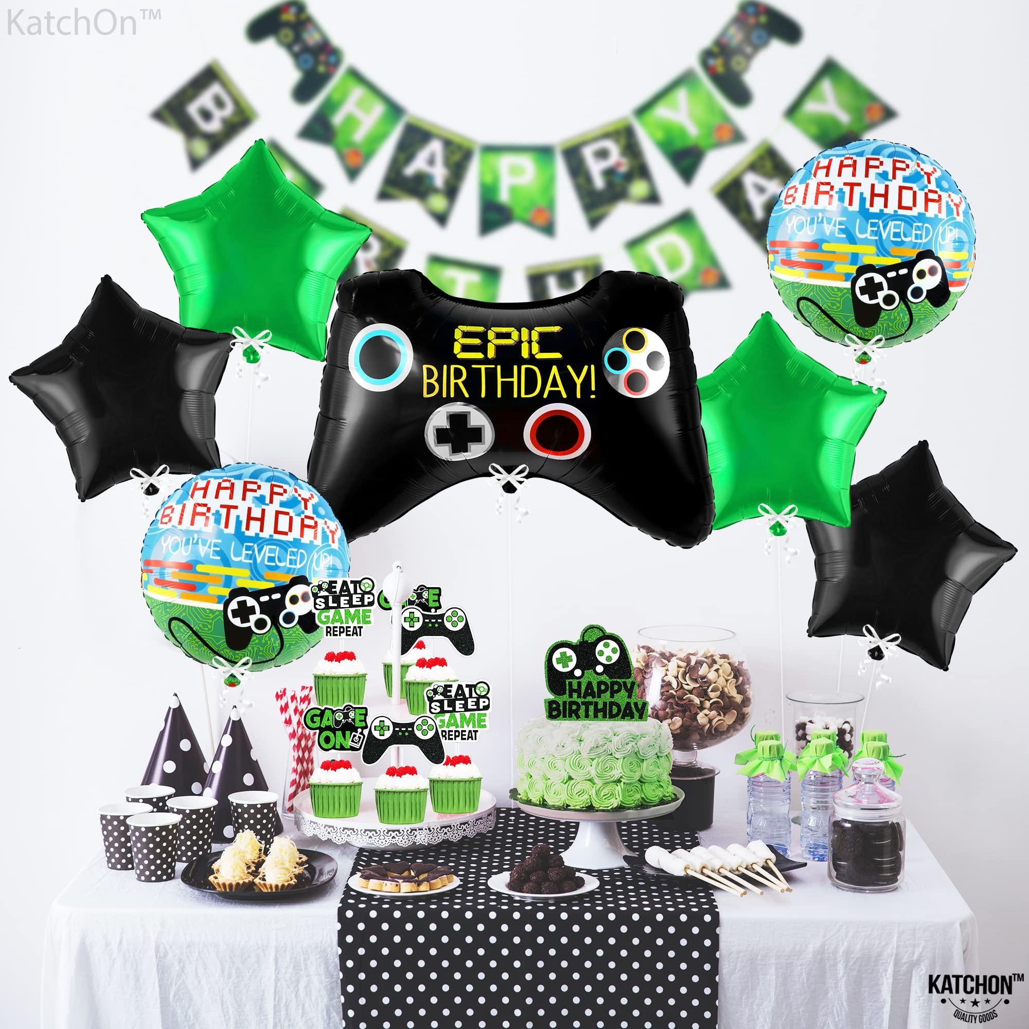 KatchOn KatchOn, Pack 7 Huge Video Game Balloons - Video Game Birthday Decorations | Gaming Balloons, Gamer Birthday Party Decorations | Gamer Birthday Balloons, Gamer Balloons, Level Up Birthday Decorations