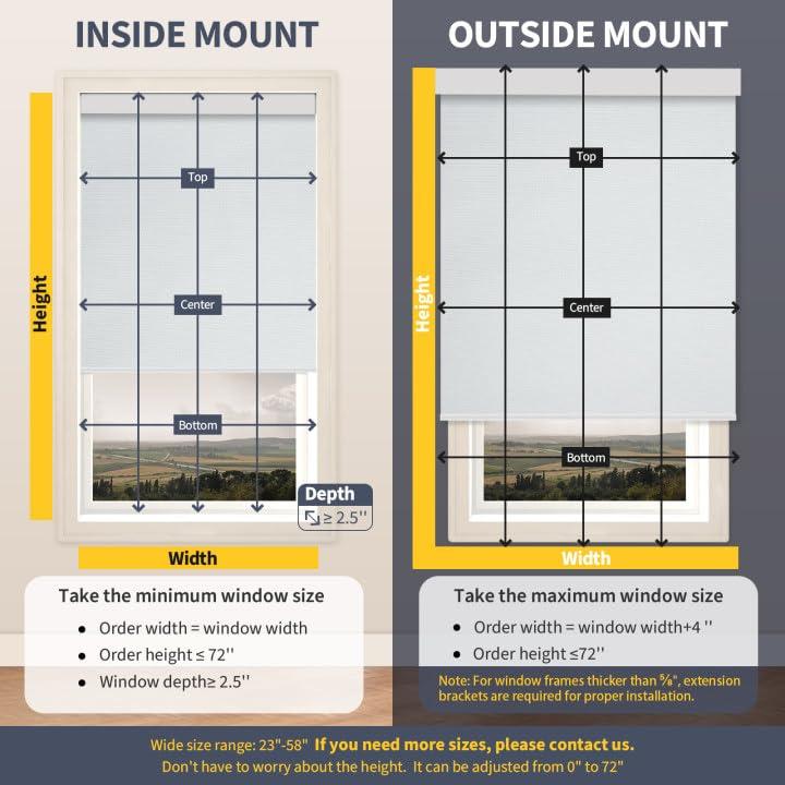 CITOLEN Motorized Blinds with Remote, Grasscloth Fabric Smart Blinds with Valance Cover, Cordless Automatic Roller Shades, Blackout Electric Blinds for Windows,Bright White 45" W x 72" H