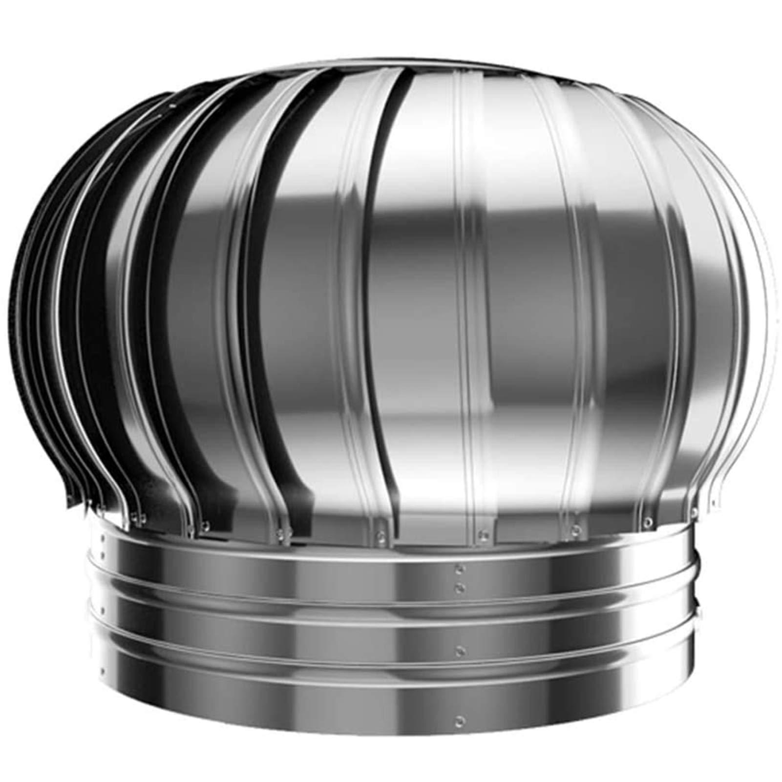 XD Designs XD Designs Rotating Chimney Cowl, 304 Stainless Steel Vent Cowl Rotating Spinner Anti-Downdraught, for Chimneys and Exhaust Vents Chimney Pots,200mm