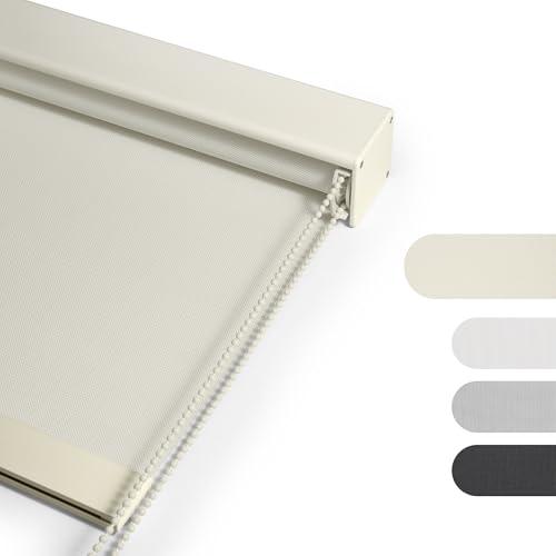HOTSOON HOTSOON Light Filtering Roller Shades for Windows, Roller Blinds with UV Protection, Window Shades, Window Blinds Solar Fabric Easy Installation for Home Office, Custom Size, Beige, 20" W x 68" H