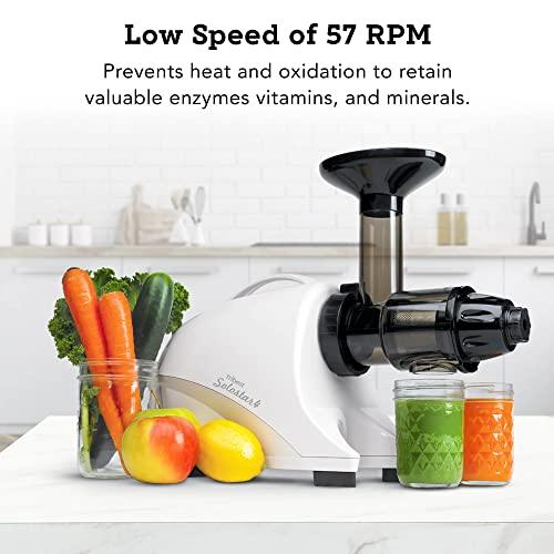 Tribest Tribest Solostar SS-4200-B Horizontal Slow Masticating Juicer, Single Auger Cold Press Juicer & Juice Extractor, White