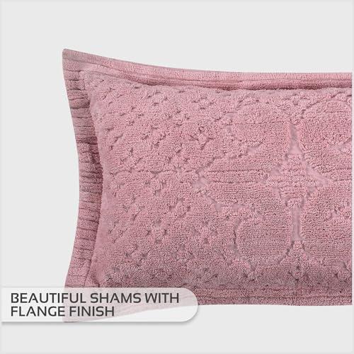 Better Trends Better Trends All Season Bedspread 100% Cotton Chenille Bedspreads Coverlet Luxurious Medallion Pattern Tufted 1 Piece Full/Double Size 96\" X 110\" Soft Lightweight Pink Bedding Ashton Collection