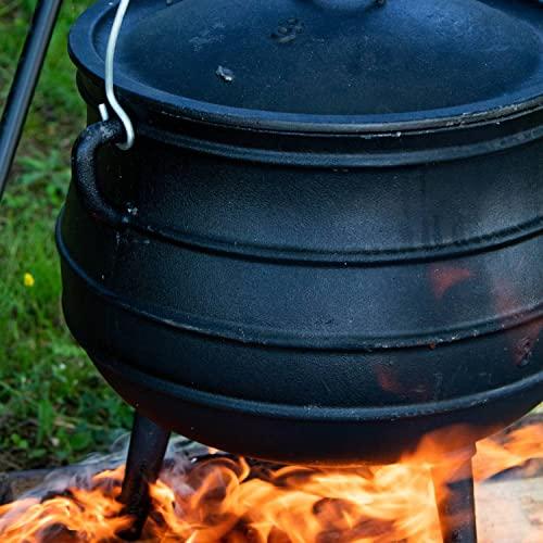 Lehman\'s Lehman\'s Campfire Cooking Kettle Pot - Cast Iron Potje Dutch Oven with 3 Legs and Lid, 10.5 inch, 2 gallon