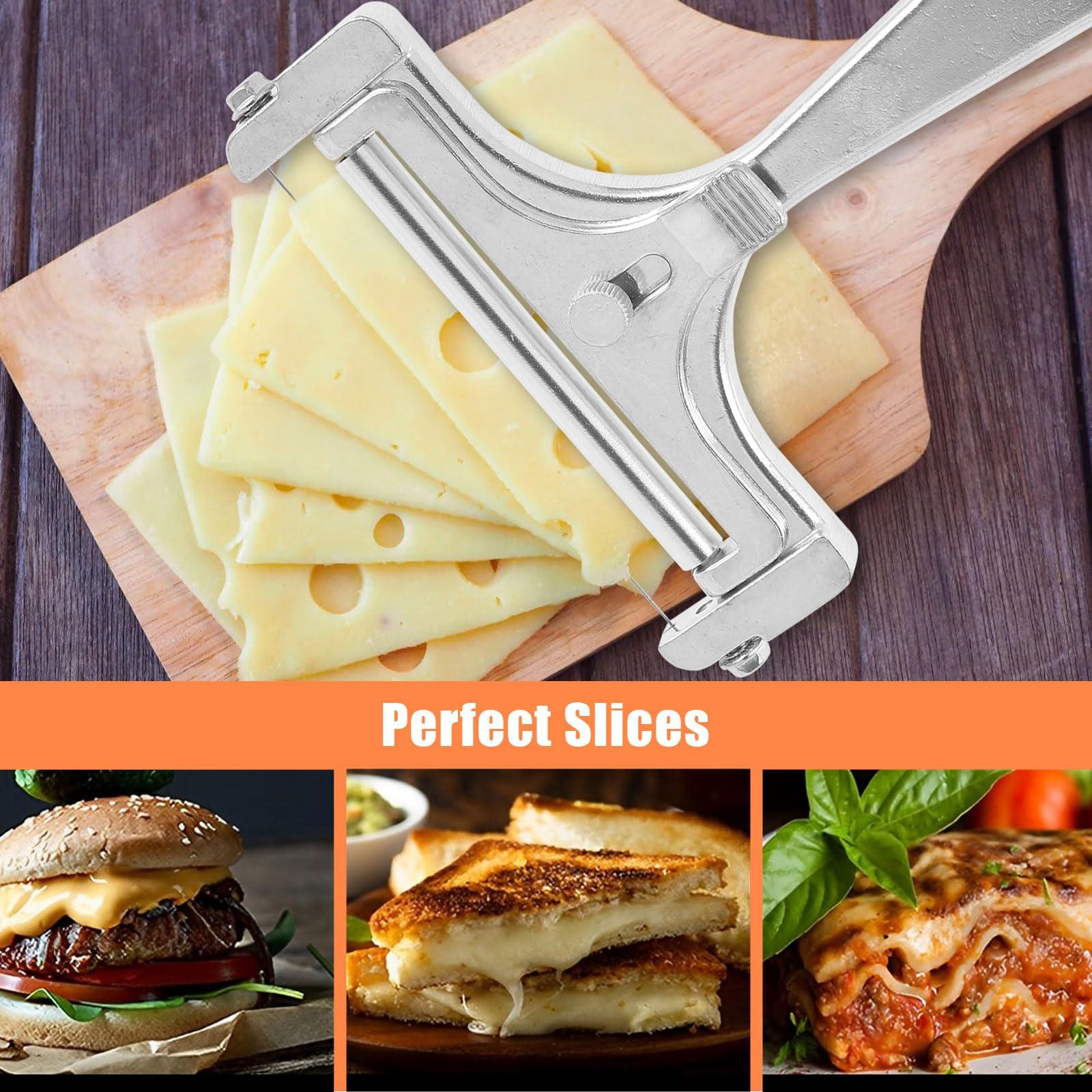 ZJRDYYK ZJRDYYK Wire Cheese Slicer Stainless Steel, Adjustable Cheese Slicer Handheld Cutter, Butter Cheese Slicer Cutter, Cheese Slicer Kit (Cheese Slicer + Cheese Shovel)