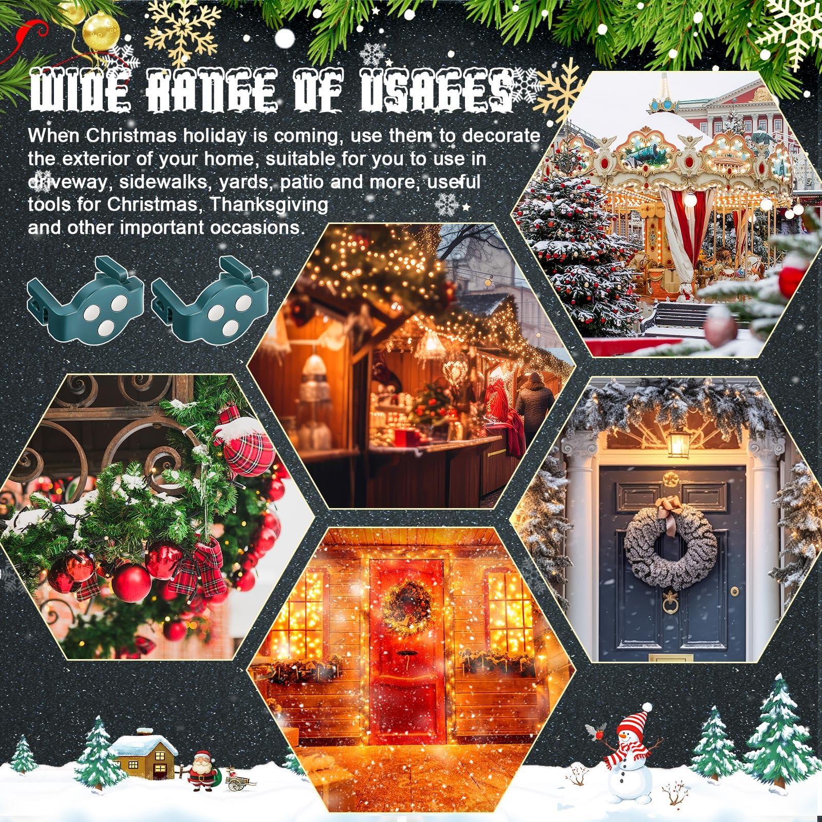 Frienda Magnetic C9 Socket Clips Magnetic Christmas Light Clips for Outdoor Patio Lighting, Clear (100)