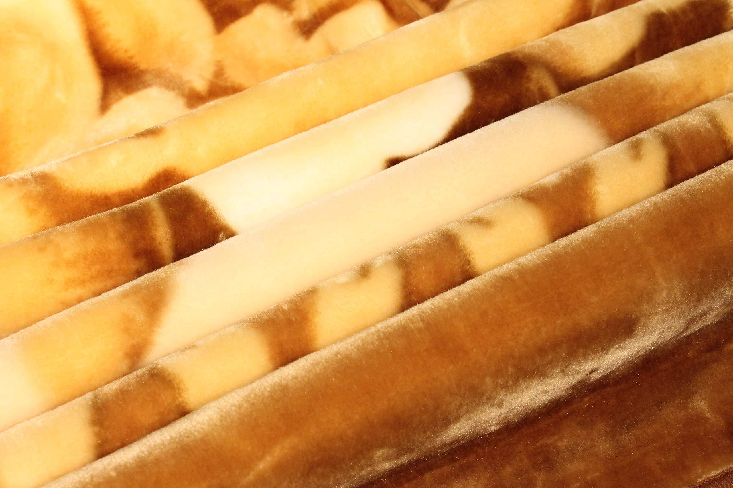 SOLARON SOLARON Original Heavy Mink Plush Korean Durable Blanket (Brown Flowers, Queen)