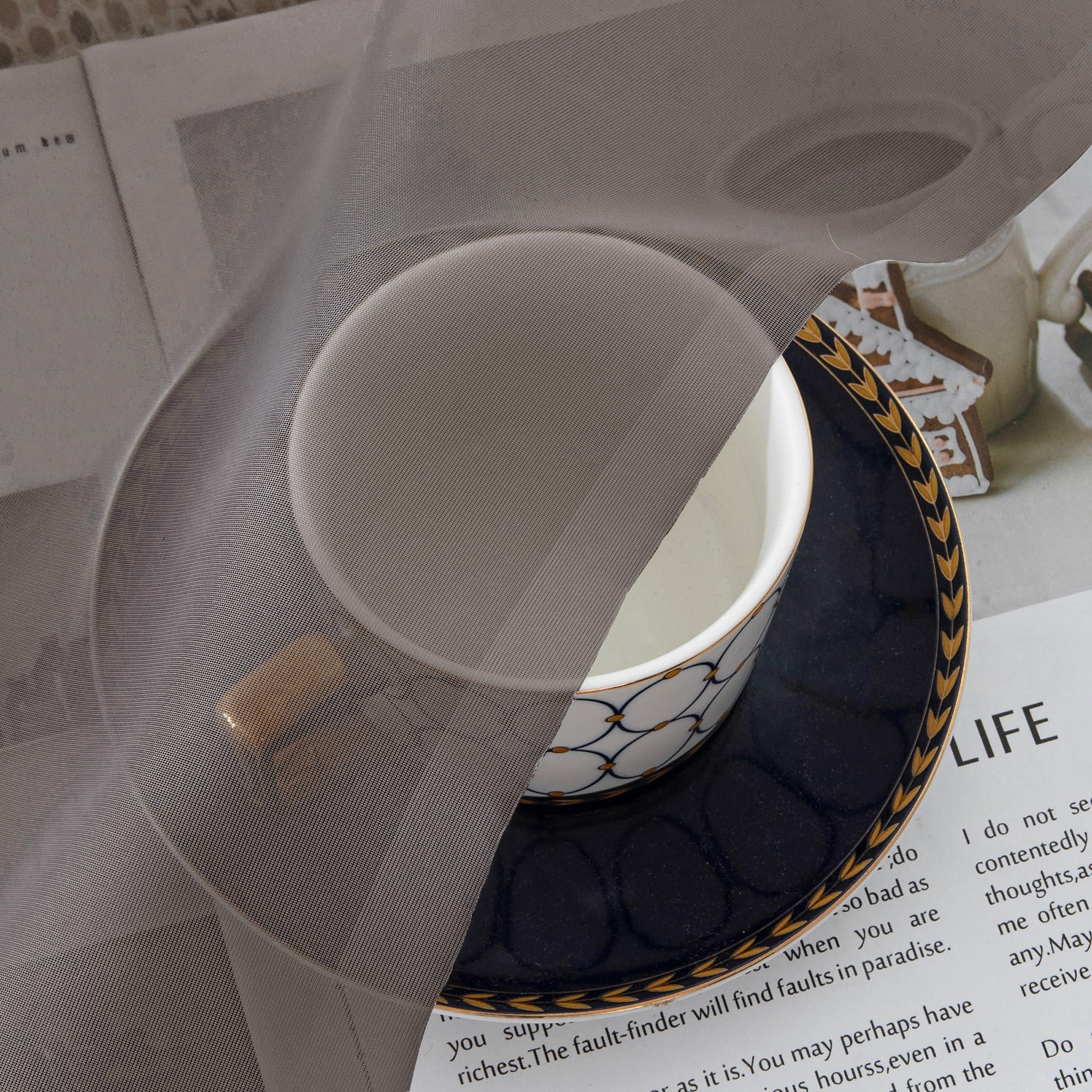 Chyhomenyc Chyhomenyc Chocolate Brown Sheer Curtains 30 inch Length 2 Panels, Light Filtering Voile Rod Pocket Short Window Curtians for Bathroom Living Room Farmhouse Small Windows, 42Wx30L inches