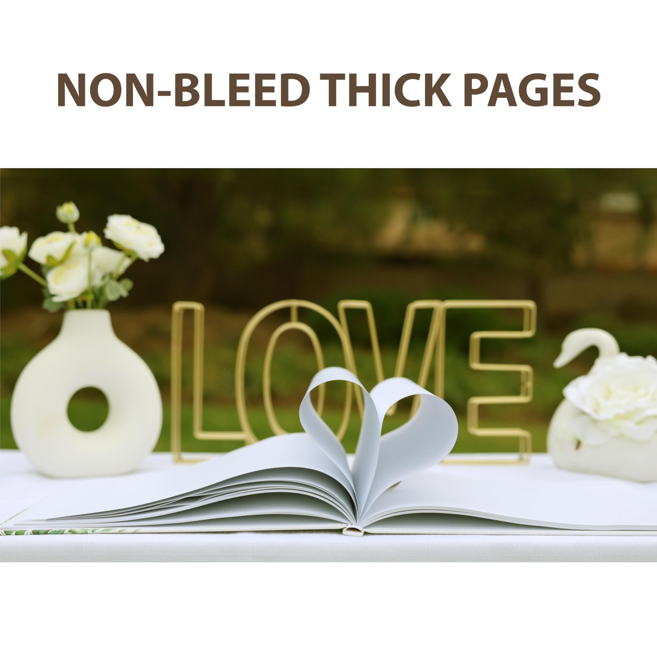 Swanique Wedding Guest Book for Guests to Sign, Elegant Wedding Guestbook Ideas, Sign in Book for Bridal and Baby Shower, Polaroid Guest Book, 100 Thick Lined and Blank Pages for Party, Wedding Books