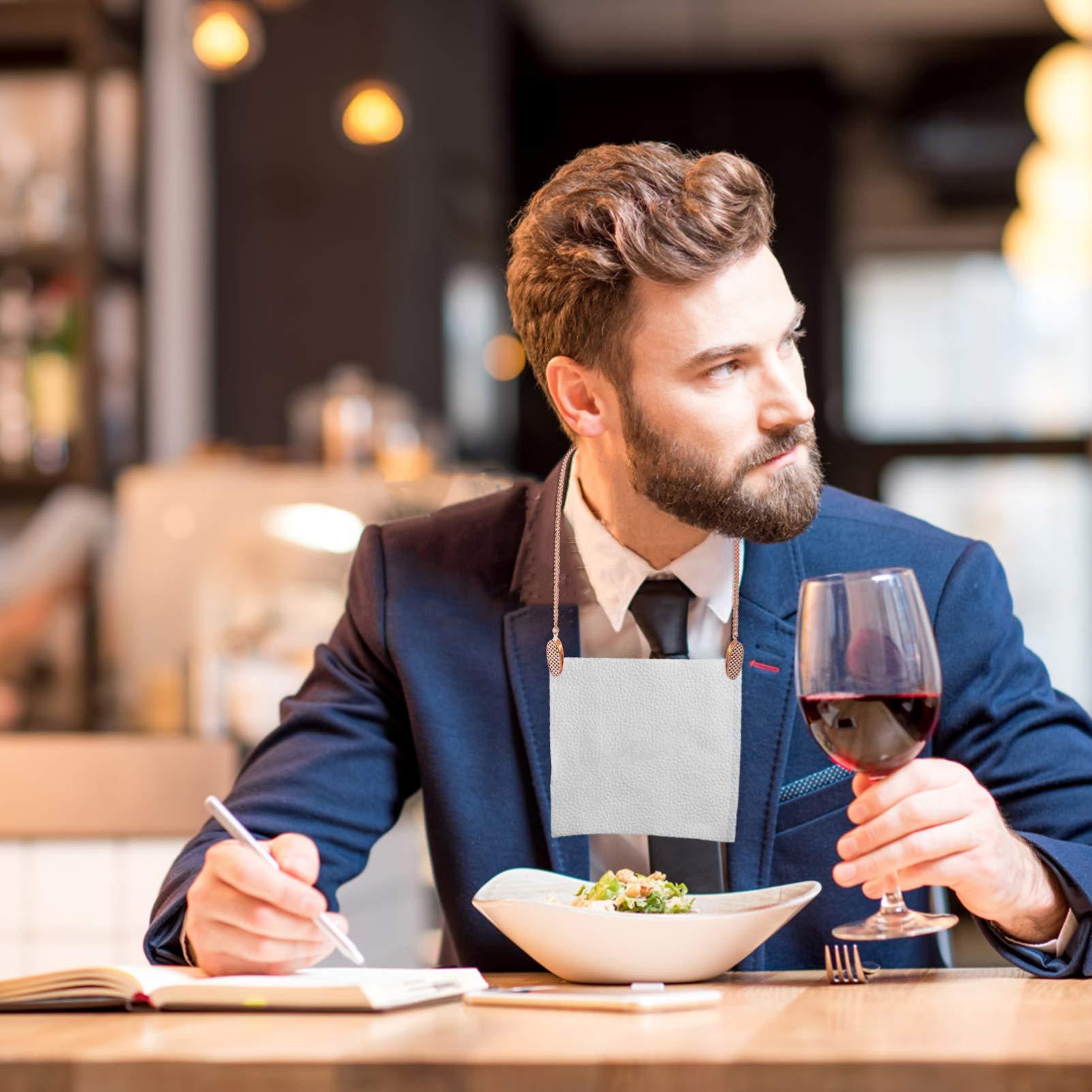 VAKUUM VAKUUM Serviette Neck Chain 5pcs Napkin Clips Bib Holder Clips Metal Towel Apron Bib Chain Clips for Adult and Elderly Dinner Supplies Dental Bib Clips