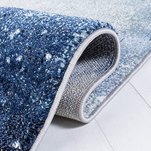 Safavieh SAFAVIEH Galaxy Collection Area Rug - 6'7" Round, Blue & Ivory, Abstract Design, Non-Shedding & Easy Care, Ideal for High Traffic Areas in Living Room, Bedroom (GAL109M)