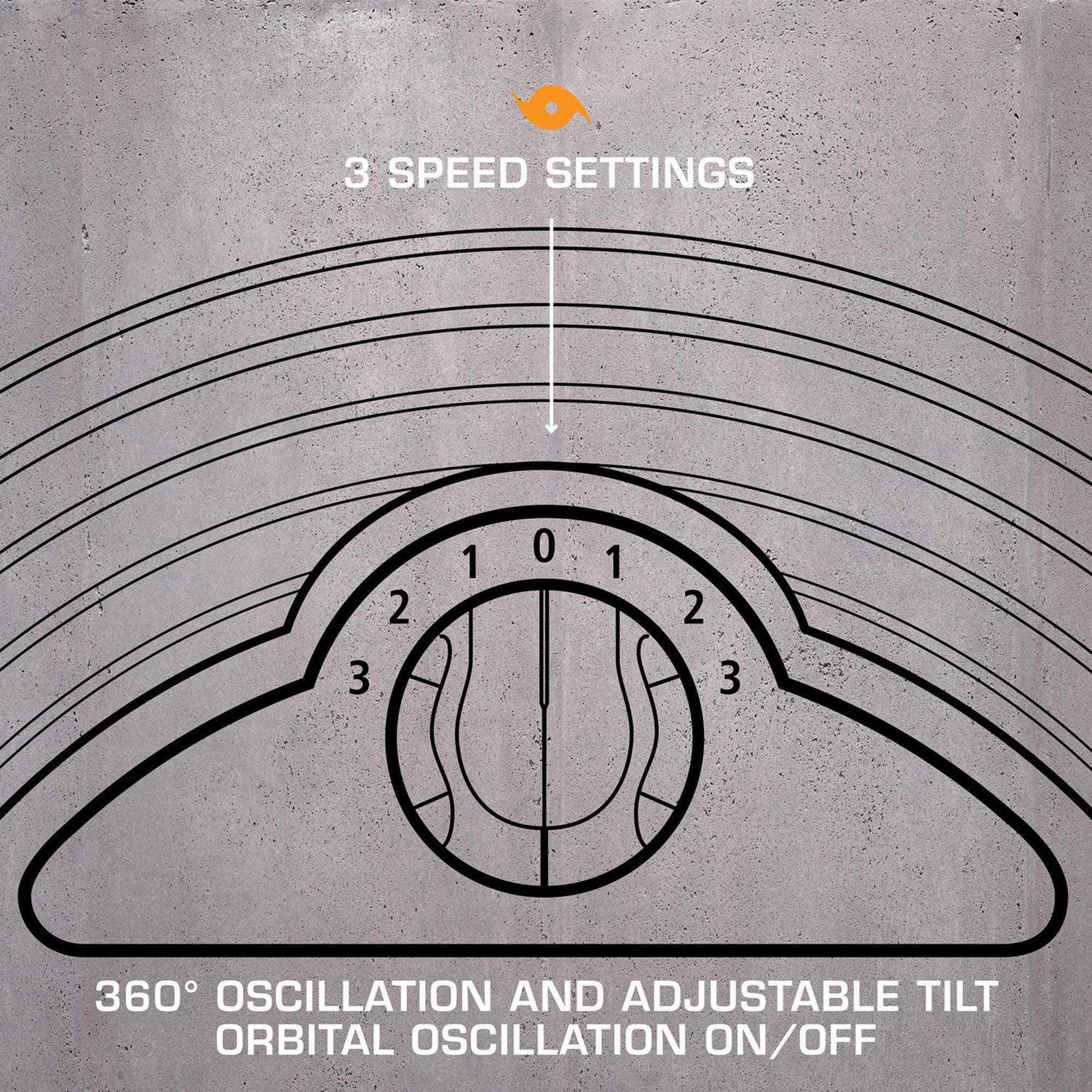 Hurricane Hurricane Pro Series 20 Inch High Velocity Metal Orbital Wall Floor Fan with 3 Adjustable Speed Settings and 360 Degree Oscillation, Black (2 Pack)