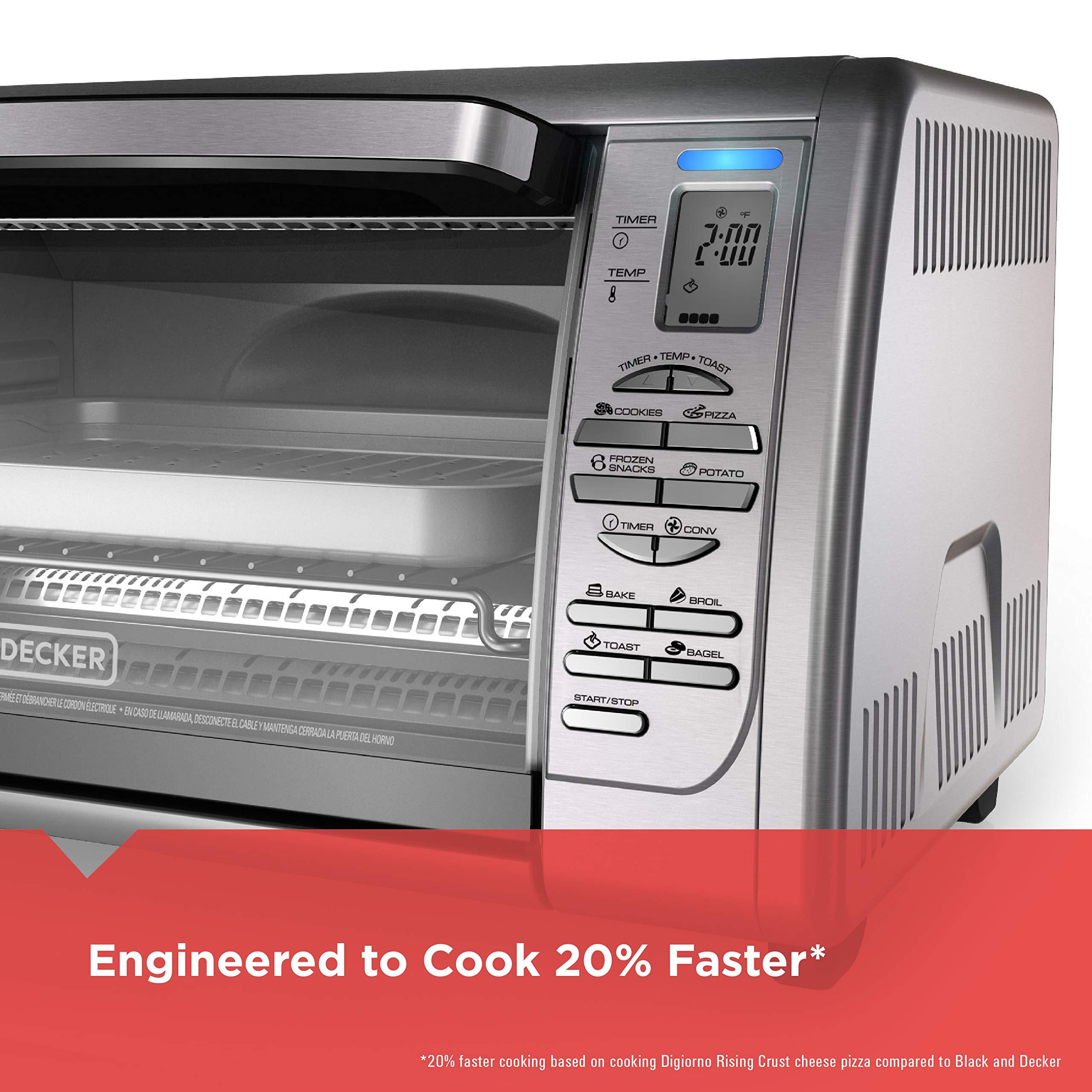 BLACK+DECKER Black+Decker Countertop Convection Toaster Oven, 8 One-touch Cooking Functions, Stainless Steel
