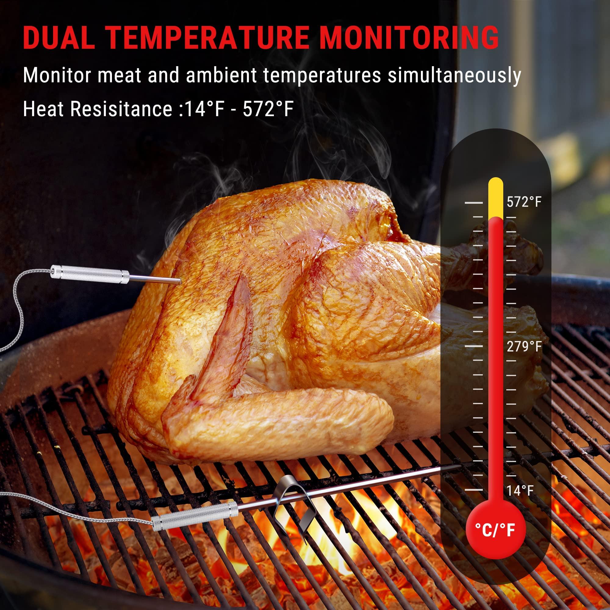 ThermoPro ThermoPro Meat Thermometer Wireless TP28 with Dual BBQ Probe, Grill Thermometer for Outside Grill, Meat Thermometer for Smoker Oven Grill, Digital Food Thermometer for Beef Turkey Lamb