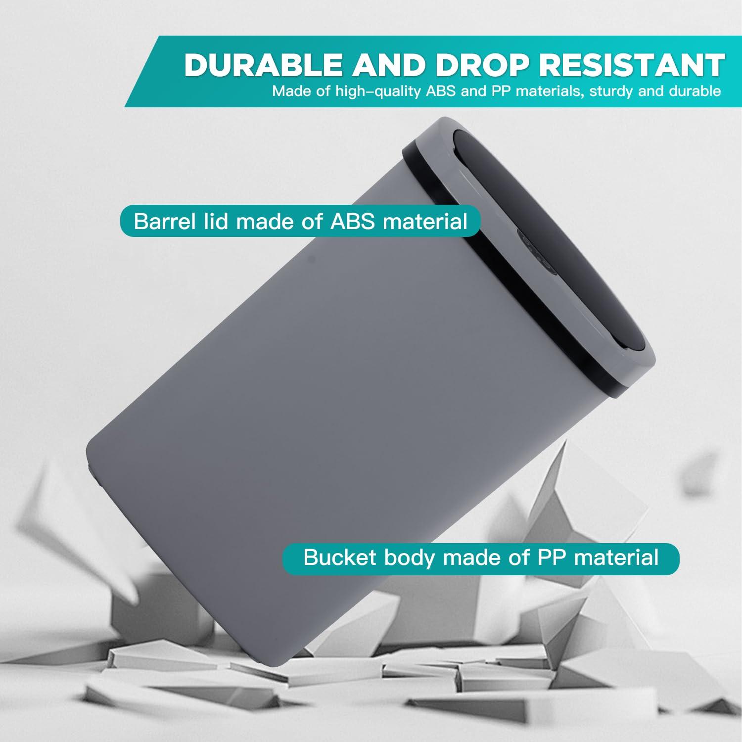 PayLessHere PayLessHere 13 Gallon Trash Can Kitchen Trash Can Automatic Garbage Can with Lid Touch Free High-Capacity Motion Sensor for Kitchen Bedroom Bathroom Office Wateproof Trash Bin (3, Gray)