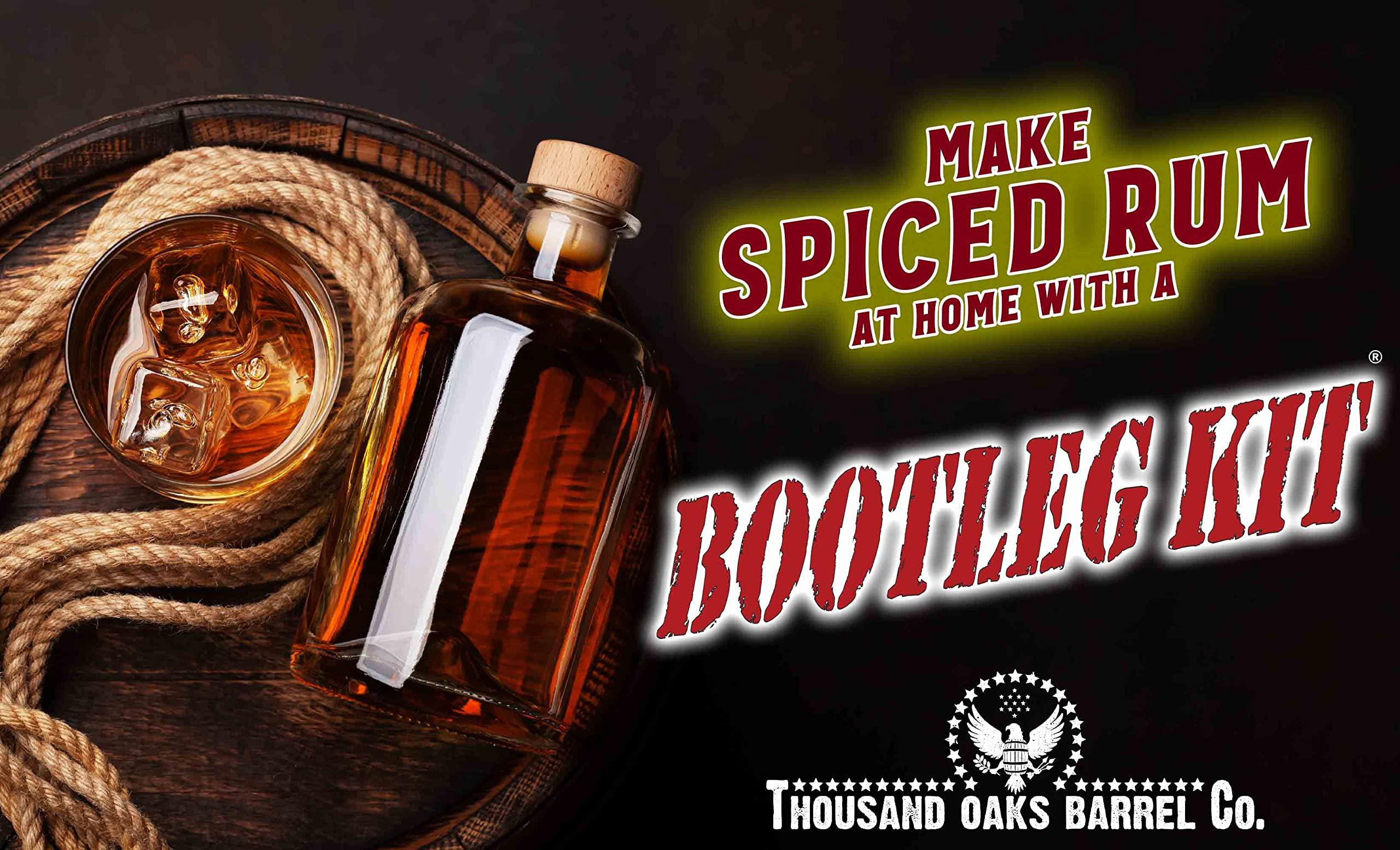 Thousand Oaks Barrel Co. Bootleg Barrel Kit, Barrel Aged Spiced Rum Making Kit with Oak Aging Barrel (1 Liter)