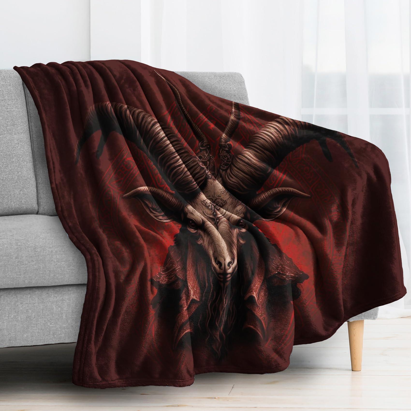 zcwl zcwl Baphomet Blanket Twin Size, Fleece Throw Blanket for Couch Bed Sofa, Satanic Gothic Patterned Blankets and Throws, Super Soft Cozy Fuzzy Plush Flannel Blanket, 60x80, Decor & Gift