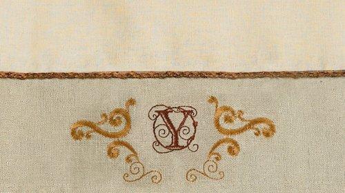 Grasslands Road Grasslands Road Cucina Monogram Letter Initial Y Embroidered Scrollwork Tea Towels, Set of 2