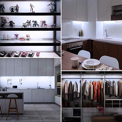 Cefrank Cefrank LED Display Lights, (4) Strip Light Bars for Display Case Shelf Showcase Bookshelf Kitchen Workbench, Plug-in Under Cabinet Lighting - (6000K, Cool White)