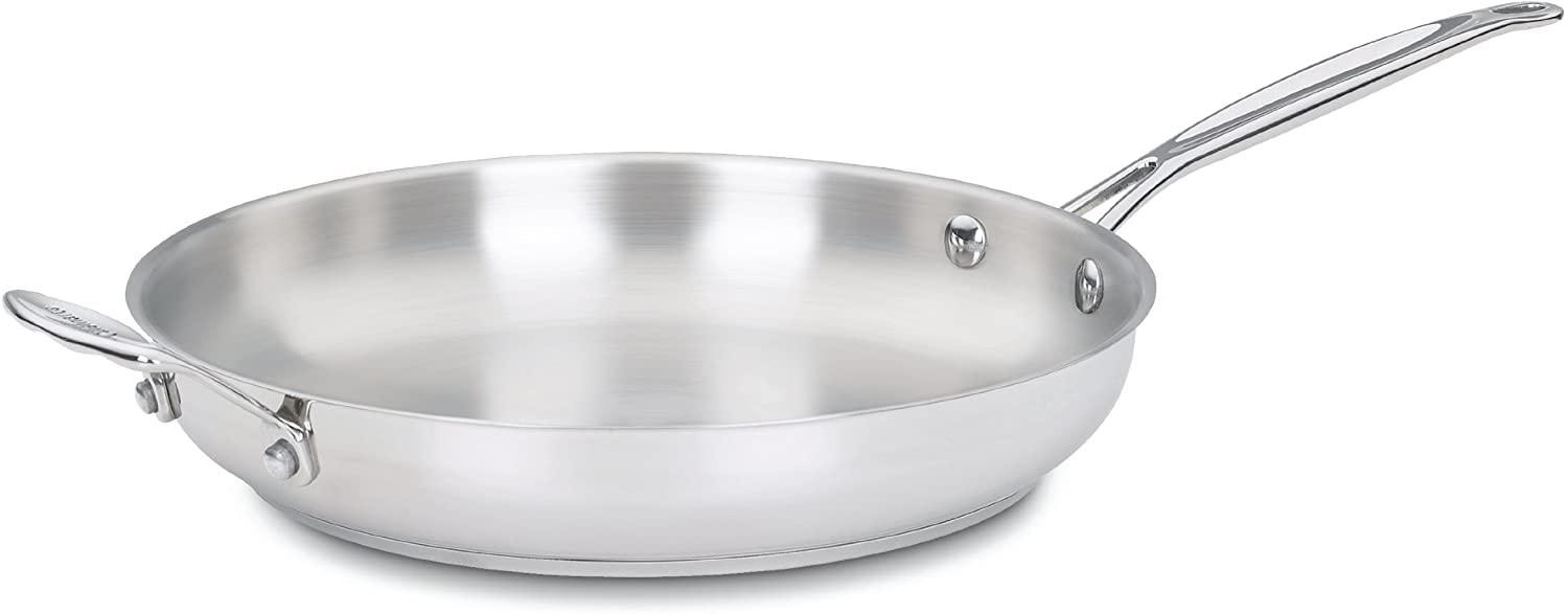Cuisinart Cuisinart 722-30H Chef's Classic Stainless 12-Inch Open Skillet with Helper Handle,Stainless Steel
