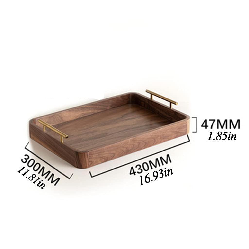 NABEIM Serving Tray Decorative Wood,Trays for Coffee Table,Rustic Wooden Serving Trays with Handle Nesting Multipurpose Trays for Breakfast Coffee Table Butler Food Serving Trays (Size : Style3)