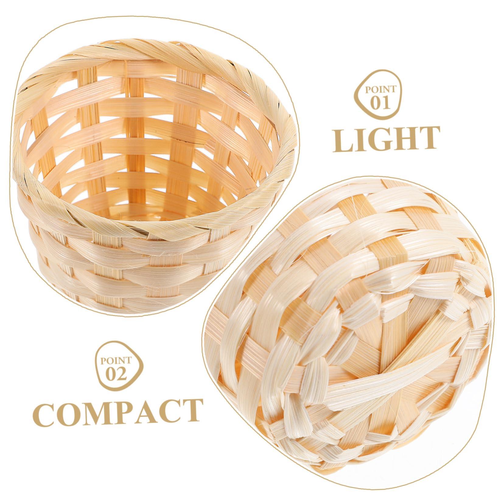 DEARMAMY DEARMAMY Mini Woven Basket 12Pcs Miniature Flower Basket Dollhouse Picnic Basket Tiny Party Favor Desktop Storage Container Farmhouse Decor