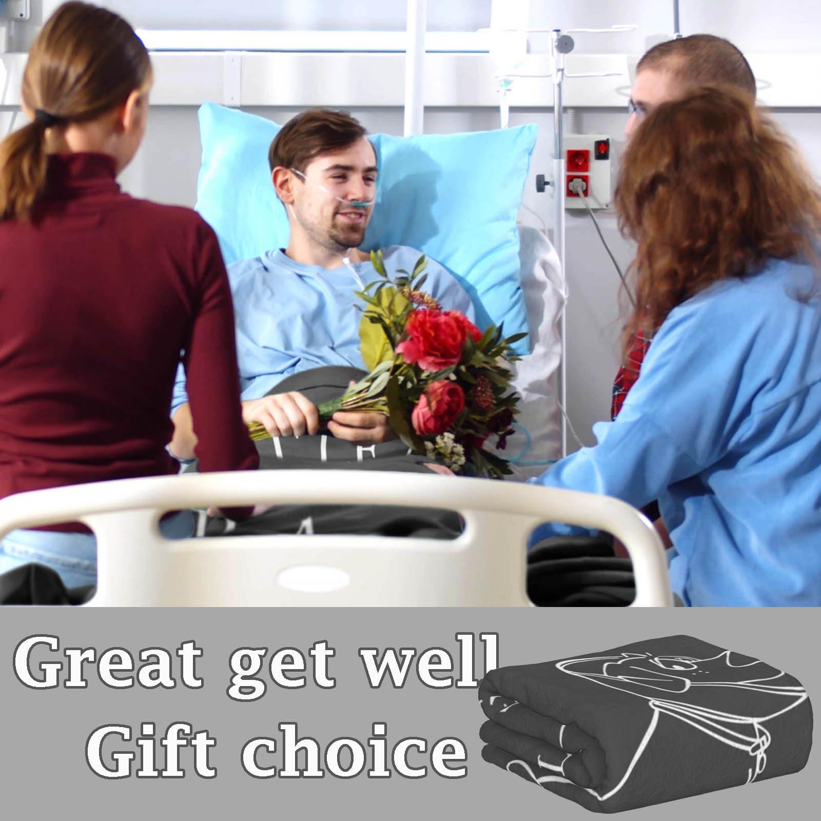 Peliny Chrid Peliny Chrid Get Well Gifts for Women After Surgery Blanket Grey 60\"X50\", Get Well Soon/Feel Better Gifts for Women, Post Surgery Recovery Gifts for Women, at Least You Dont Have to Wear A Cone Throw