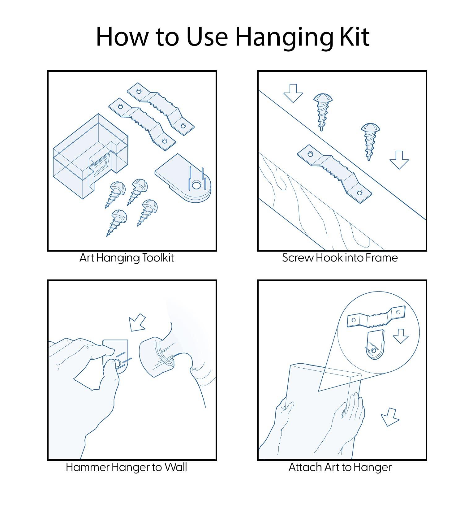 SIGNLEADER SIGNLEADER Framed Canvas Print Wall Art Negative Space Color Blocks Abstract Shapes Illustrations Modern Art Minimalist Edgy Black and White for Living Room, Bedroom, Office - 16"x24"x3 WHITE