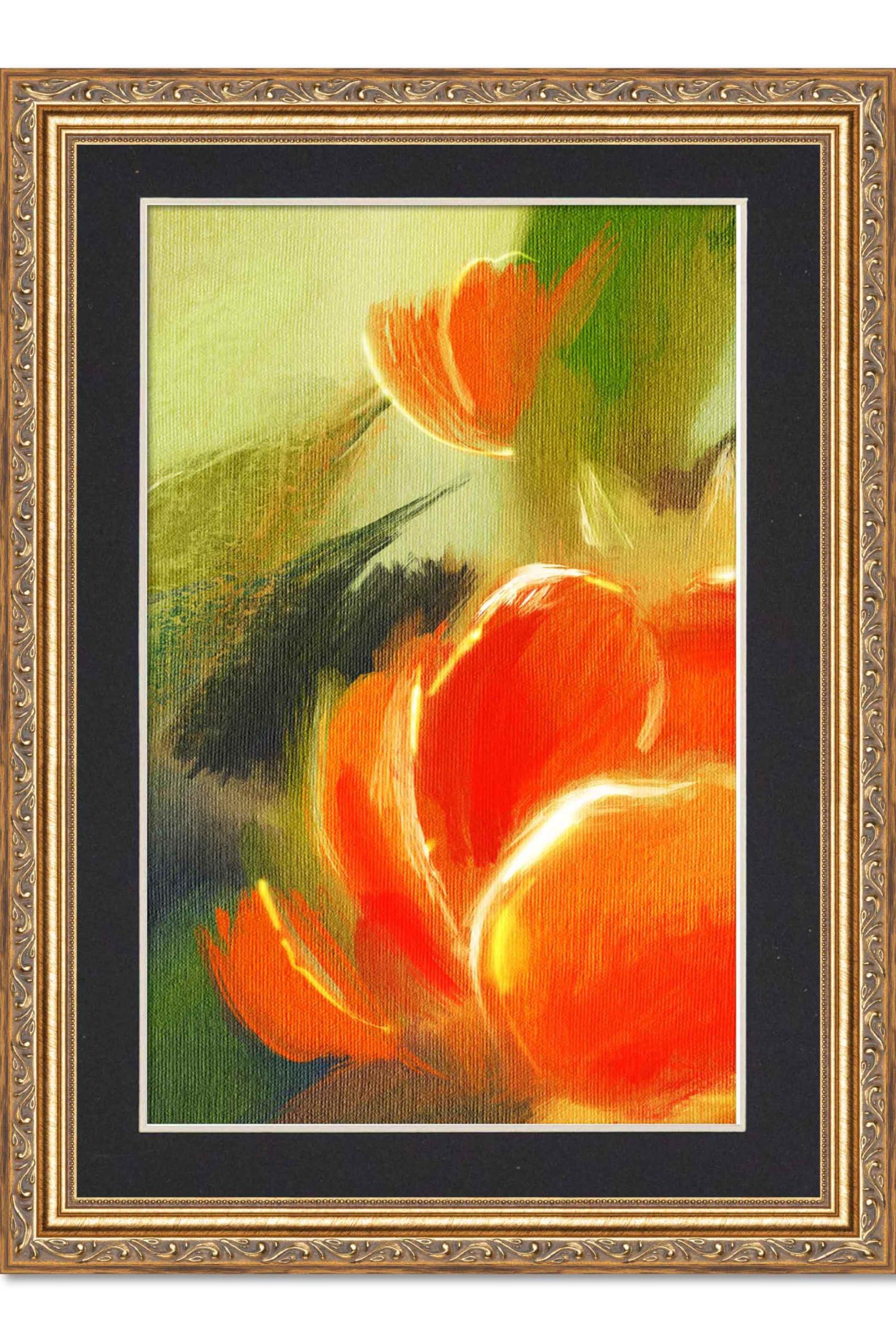 Poster Palooza 6x9 Frame with Mat - Antique Gold 8x11 Frame Wood Made to Display Print or Poster Measuring 6 x 9 Inches with Black Photo Mat