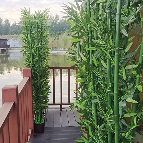 WAHHWF Outdoors Artificial Fake Bamboo Tree Faux Potted Plant with Wood Base, 3ft 4ft 5ft 6ft 6.5ft 7ft Tall Indoor Room Separator Divider DIY Decor Screen for Aquarium Restaurant Home Office ( Color : 1.8m