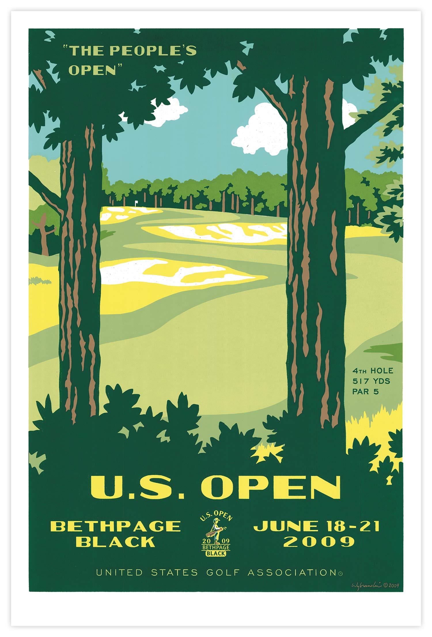 Lee Wybranski Lee Wybranski Official Golf Art / 2009 U.S. Open Major Championship at world famous golf course Bethpage Black / 24" x 36" Print/Golf Gifts Golf Accessories Golf Gifts for Men