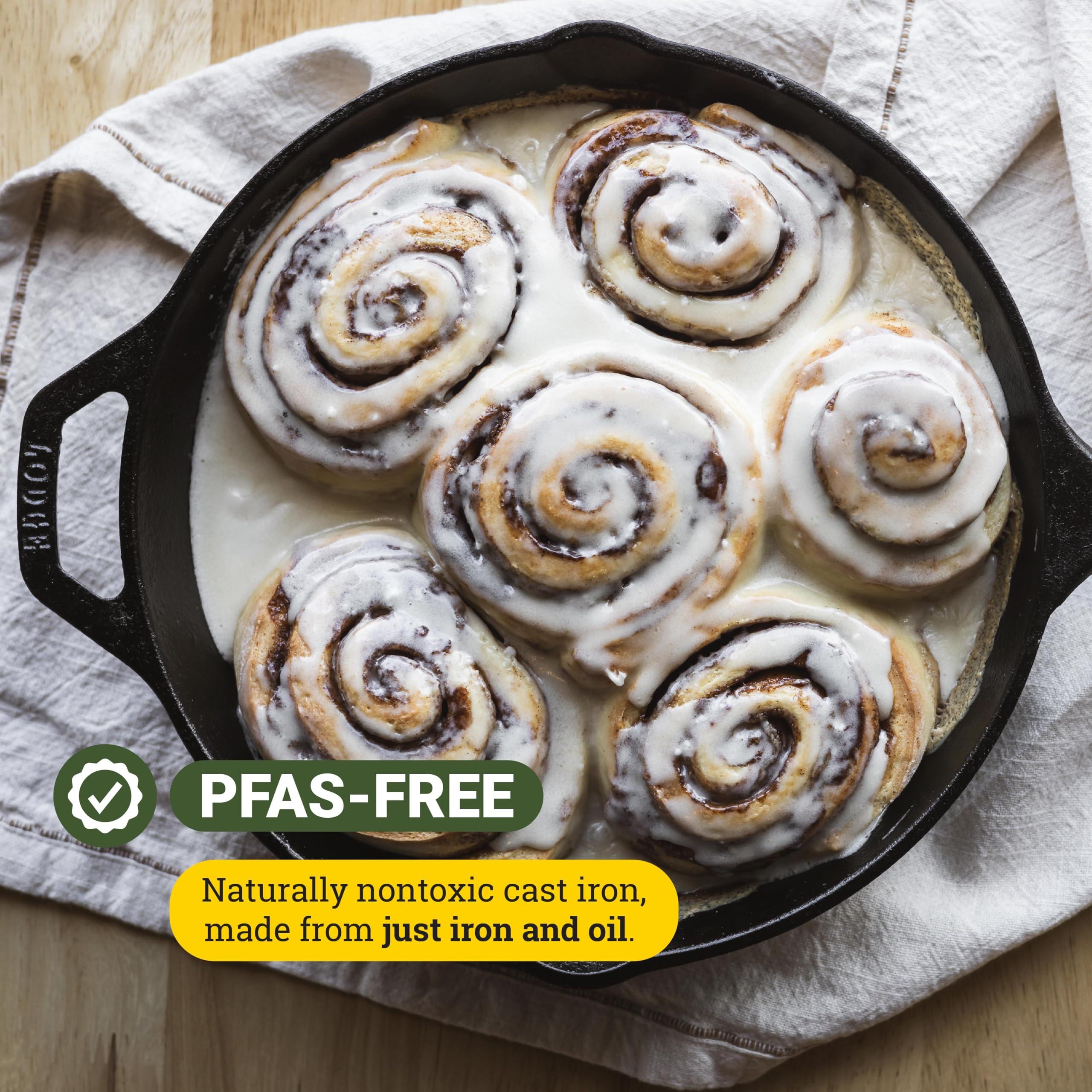 Lodge Lodge 10.25 Inch Cast Iron Pre-Seasoned Skillet Signature Teardrop Handle - Use in the Oven, on the Stove, on the Grill, or Over a Campfire, Black