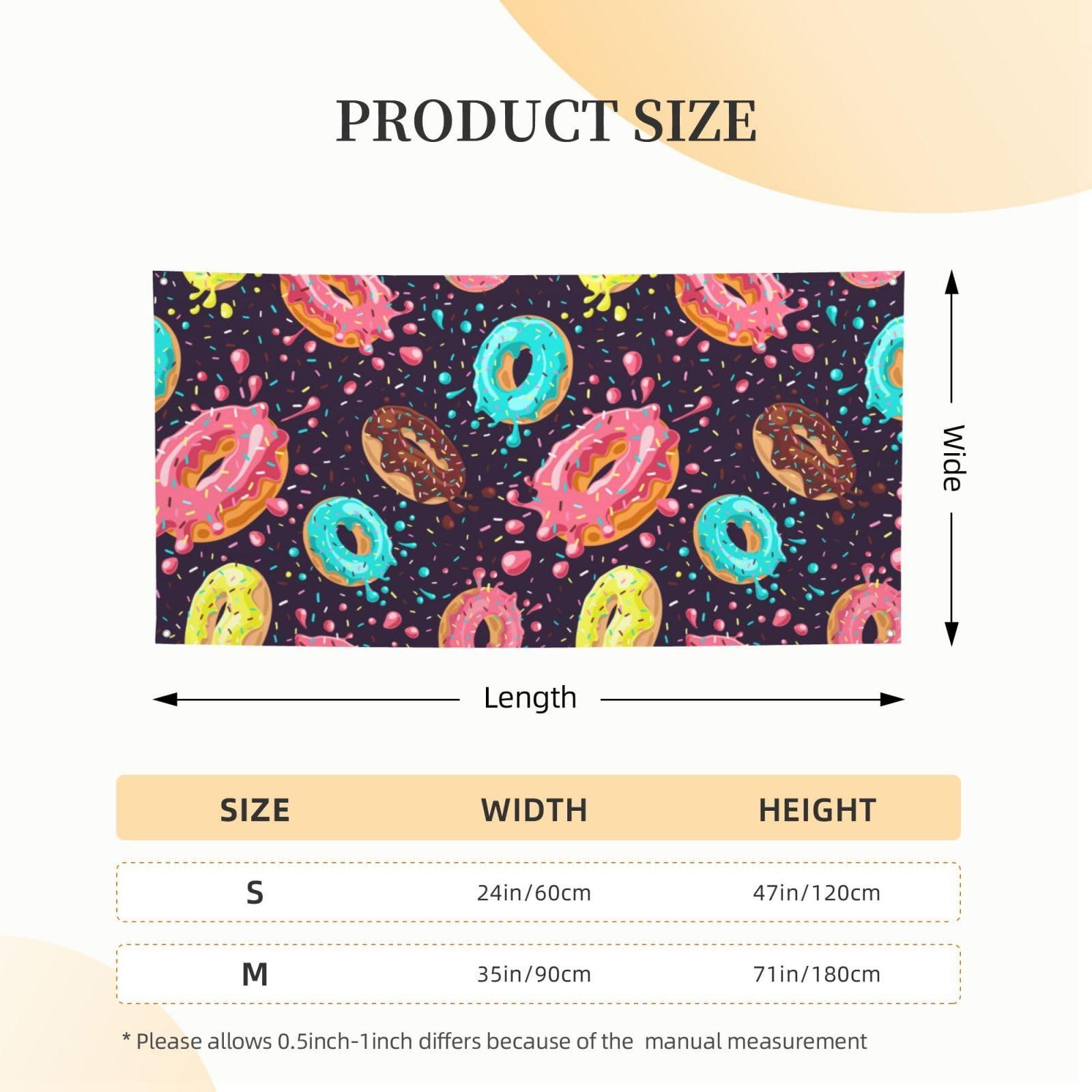 FGDIUCVN FGDIUCVN Donat Banner,Happy Birthday Banner for Men Women Congratulations Banner Graduation Banner Funny Banners for Room Outside Wall Hanging Party Backdrop Decorations(24x47 in)