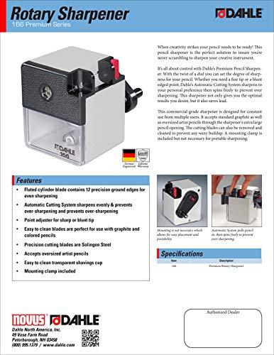 Dahle Dahle 166 Premium Pencil Sharpener w/Point Adjuster & Automatic Cutting System, Accepts Graphite & Oversized Artist Pencils