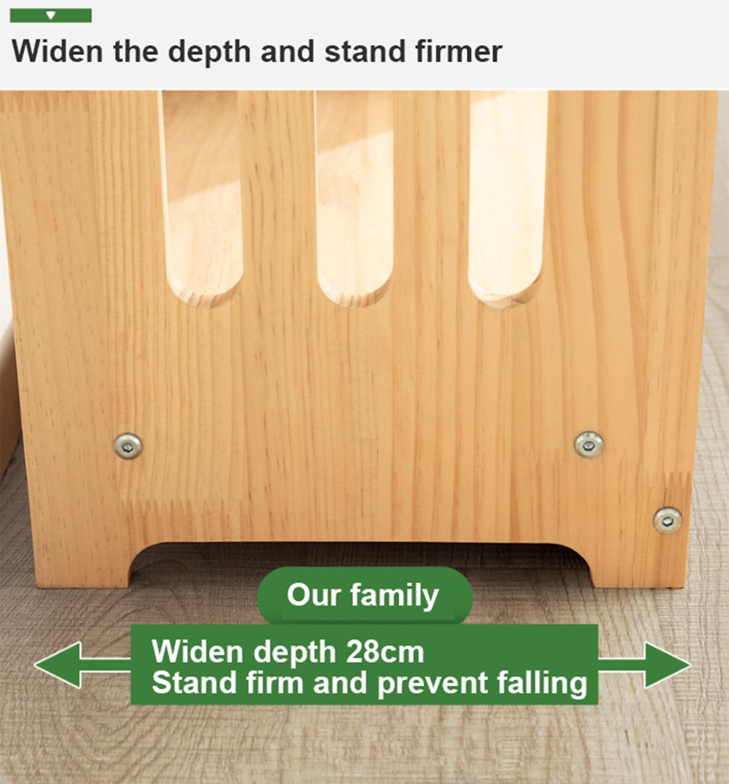 LOKORI LoKori Freestanding Bookshelf with 2 Drawers, Wood Natural Bookcase for Living Room, Home Office,Open Display Storage Shelf Organizer Shelves for Books CDs Plants,4Tier