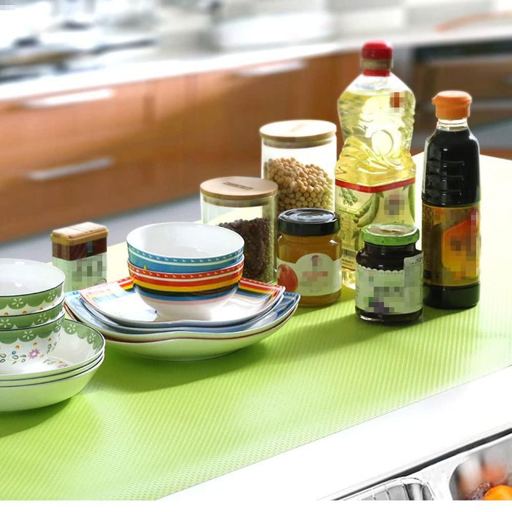 Cafurty Cafurty 4 Pcs Refrigerator Mats, Fridge Mats Can Be Cut Refrigerator Pads Fridge Pads Vegetable Fruits Fresh Pad Drawer Table Placemats Cabinet Protective Pads Shelves Drawer Mats - Green