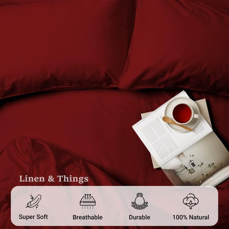 SmartSF 100% Egyptian Cotton Bed Sheets Set -800 Thread Count 6-Piece Sheets Set - California King Size Fits Mattress Up to 18\'\' Deep Pocket - Burgundy Solid