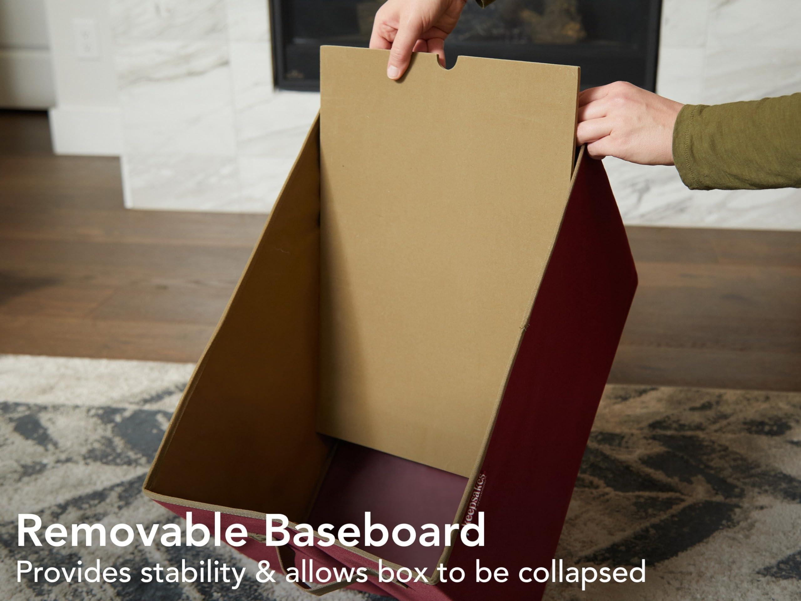 Covermates Covermates Keepsakes Adjustable Ornament Storage Box, Carrying Handles, Padded Protection - Holiday Storage-Red