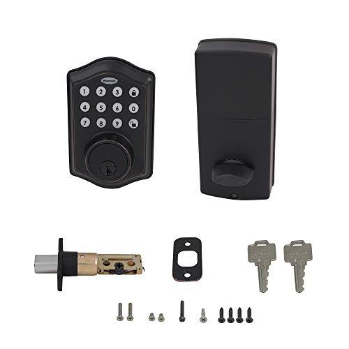 Honeywell Safes & Door Locks Honeywell Safes & Door Locks - Keyless Entry Door Lock with Smart Electronic Keypad Deadbolt - Easy Installation & 50 Different Pin Codes - Auto Lock - Oil Rubbed Bronze - 2.9 x 2 x 6.2 in - 8712409