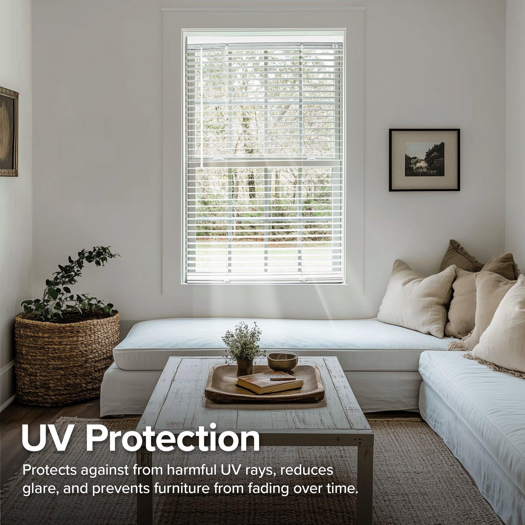 CHICOLOGY CHICOLOGY Cordless Mini Blinds, 1-Inch Slats, Vinyl Window Shades, Room Darkening & Privacy, Easy Install - Ideal for Windows, Doors, Campers - Midnight White, 56.75" W x 60" H