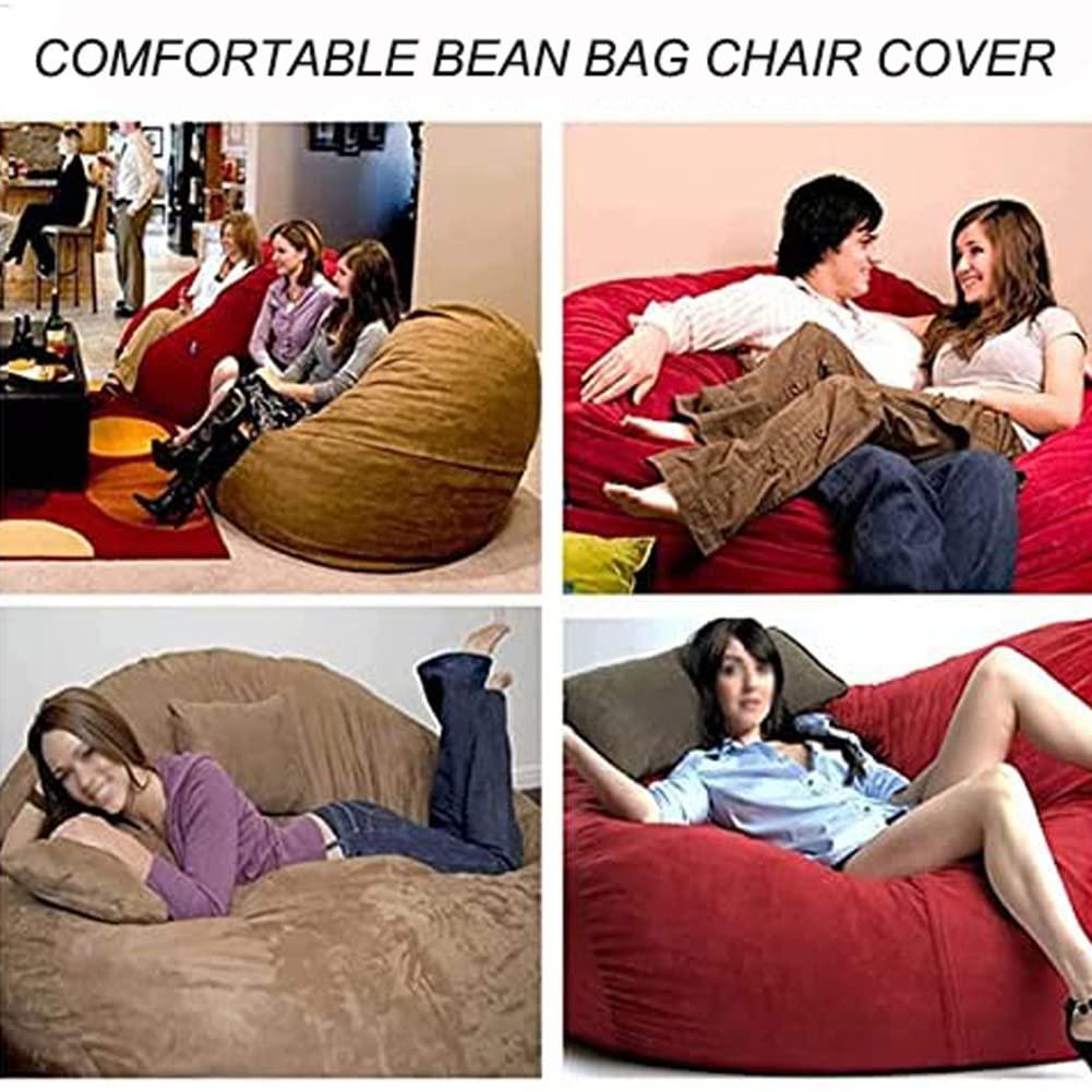 JaidWefj JaidWefj Oversized Bean Bag Chair Cover,Lazy Sofa Bed Cover PV Velvet Bean Bag Cover,Living Room Furniture Soft Washable Micro-Fiber Adult Beanbag Chair Outside Cover
