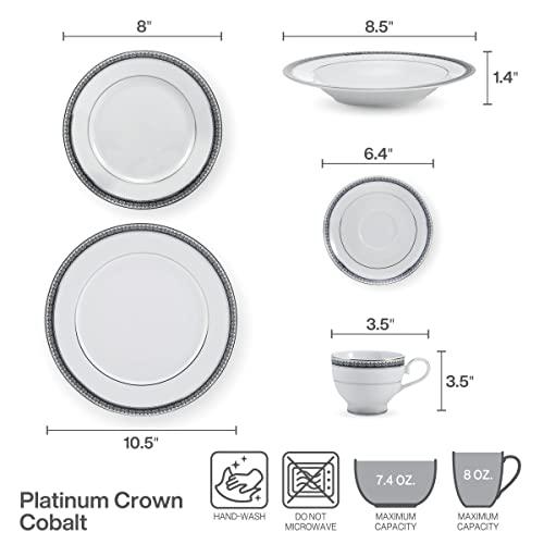 Mikasa Mikasa Platinum Crown Cobalt 40-Piece Dinnerware Set, Service for 8