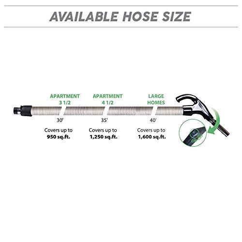 OVO OVO Plus Central Vacuum Deluxe, 35ft ON/Off Low-Voltage Hose, 12 Premium Floor Brush, Cleaning Tools and Easy Storage Accessories, for Hard Surfaces, Kit A 35\', Black