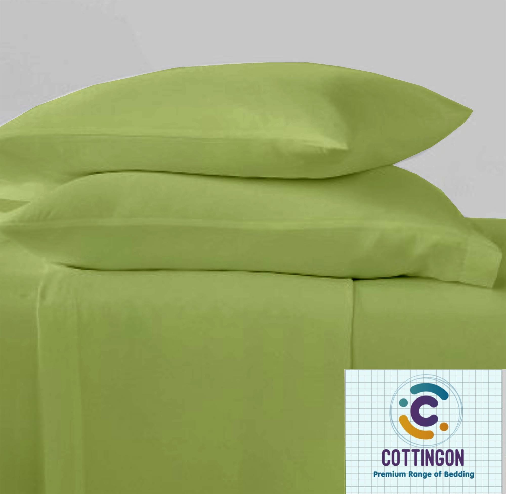 Cottingon Top Split King Sheets for Adjustable Bed, Split King Sheets for Adjustable Bed, Microfiber Split top King Sheets, Split Sheets for Sleep Number Beds 4 Pcs Set King 34\" (Sage)