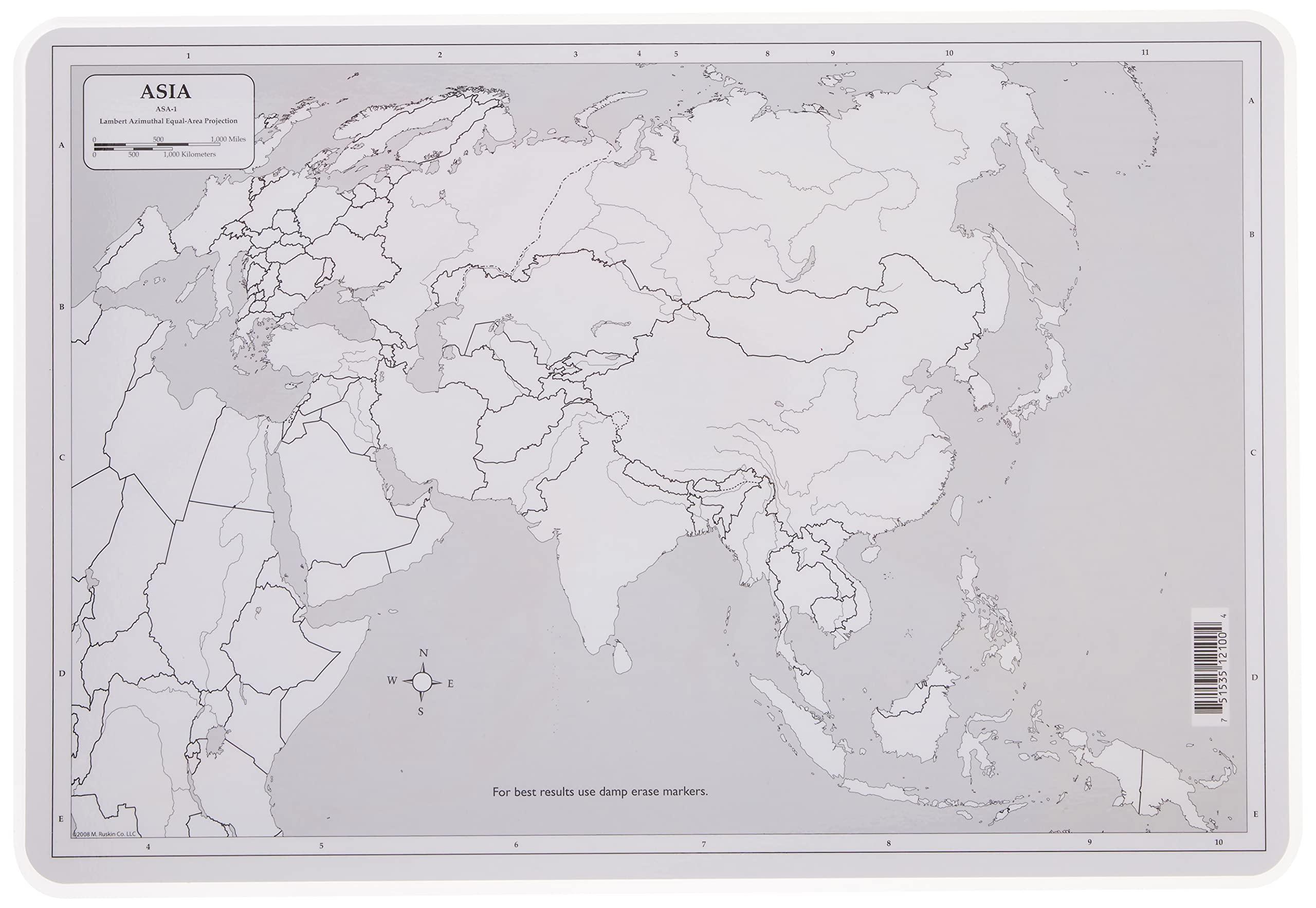 Painless Learning Painless Learning Asia Map Placemat 12 x 17 1/2 inches